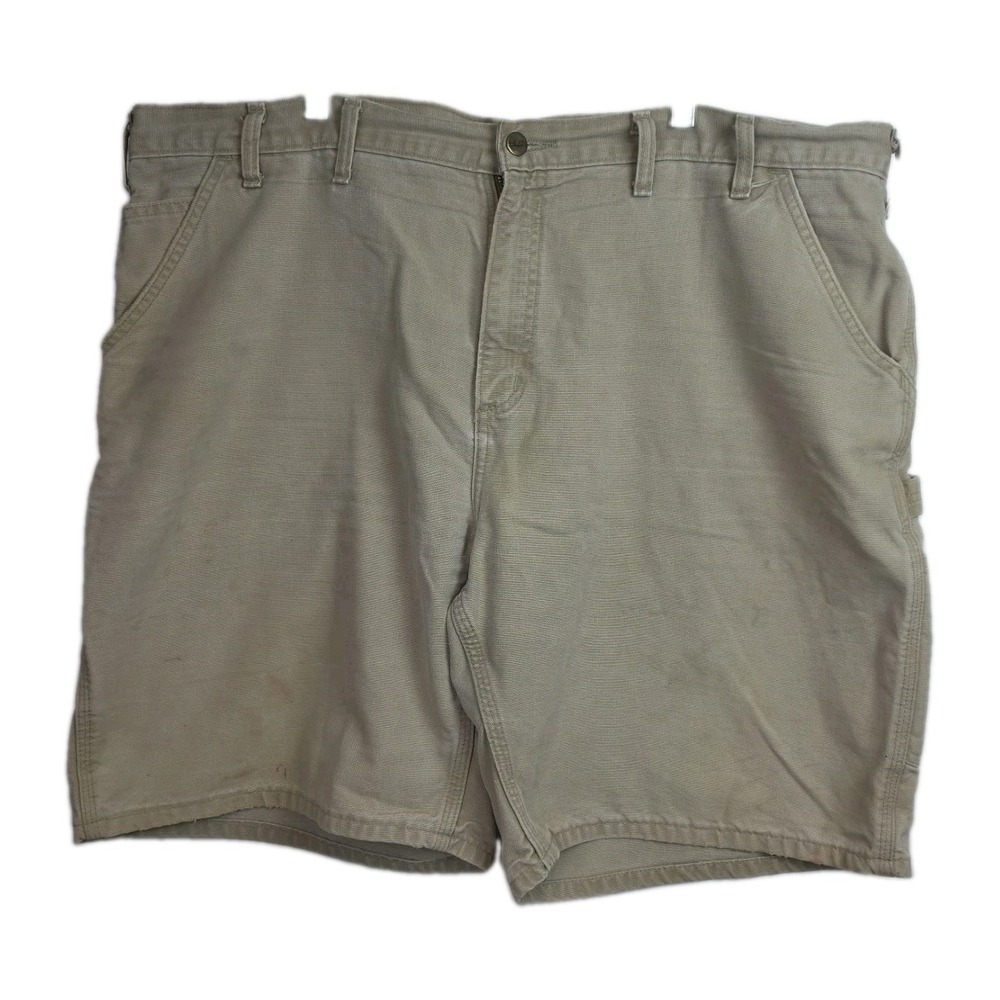 Carhartt B185 Canvas Carpenter Shorts Mens 44 Tan Khaki 10" Inseam Workwear